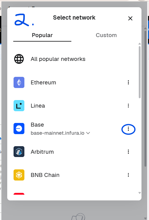 The three-dot menu beside Base